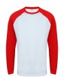 Heren Baseball T-shirt SF271 White-Red